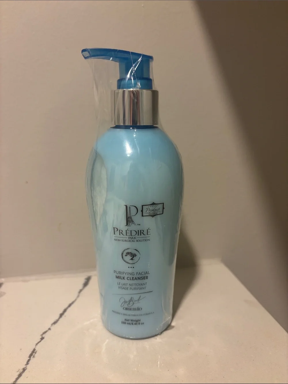 Prédiré Purifying Facial Milk Cleanser - Light Blue Pump Bottle